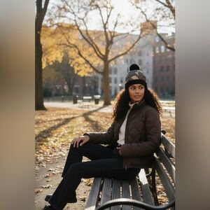 CAMO PADDED BEANIE WITH POM POM